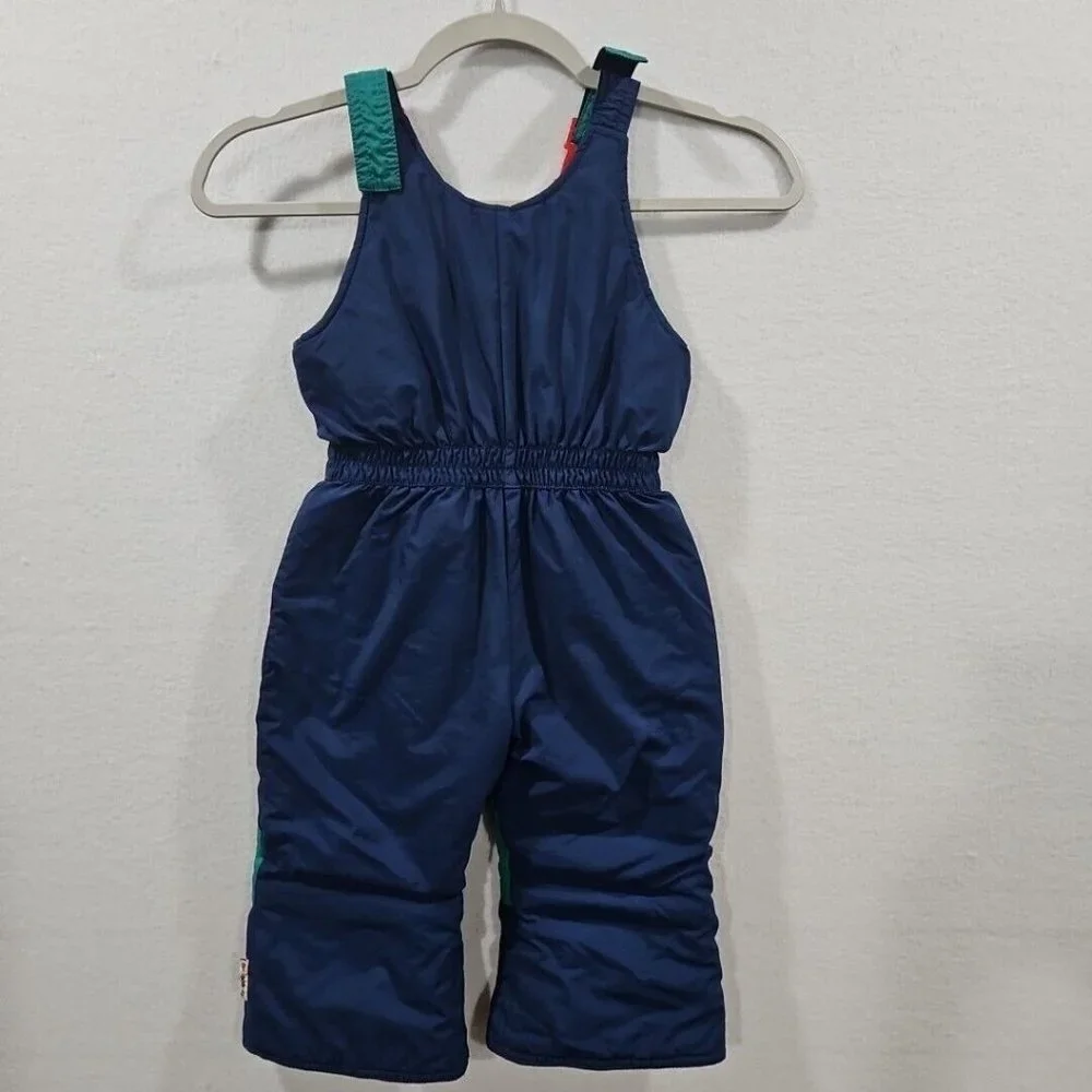 Gymboree Vintage Size Small Snow Pants Overall Small Blue Red‎ Green Color Block